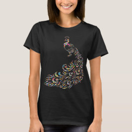 Farbenfrohe Polka-dot Peacock T-Shirt