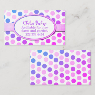 Farbenfrohe Polka Dot Play-Datumskarte Telefonnummerkarte