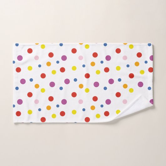 Farbenfrohe Polka Dots Badhandtuch Set (Handtuch)