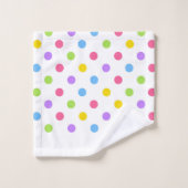 Farbenfrohe Polka Dots Badhandtuch Set (Waschlappen)