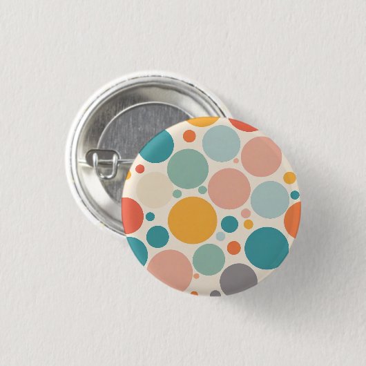 Farbenfrohe Polka Dots Button (Vorne & Hinten)