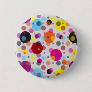Farbenfrohe Polka Dots Button