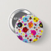 Farbenfrohe Polka Dots Button (Vorne & Hinten)