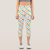 Farbenfrohe Polka Dots Capri Leggings (Vorderseite)