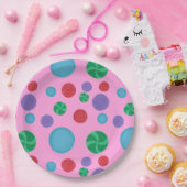 Farbenfrohe Polka Dots Celebration Paper Teller (Party)