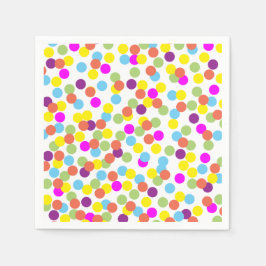 Farbenfrohe Polka-Dots Confetti Muster Serviette