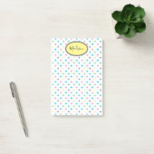 Farbenfrohe Polka Dots Custom Monogram & Name Yell Post-it Klebezettel (Büro)