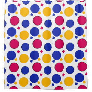 Farbenfrohe Polka Dots Duschvorhang