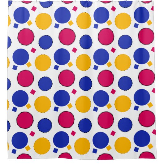 Farbenfrohe Polka Dots Duschvorhang (Vorderseite)
