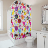Farbenfrohe Polka Dots Duschvorhang (Beispiel)