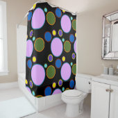 Farbenfrohe Polka Dots Duschvorhang (Beispiel)