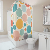 Farbenfrohe Polka Dots Duschvorhang (Beispiel)