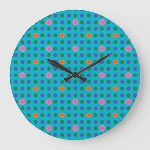 Farbenfrohe Polka Dots Fisch in der Seenuhr Große Wanduhr