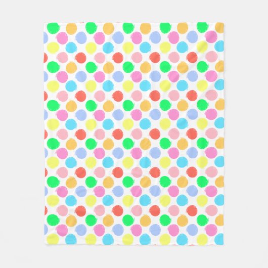 Farbenfrohe Polka Dots Fleecedecke (Vorderseite)