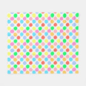Farbenfrohe Polka Dots Fleecedecke (Vorderseite (Horizontal))