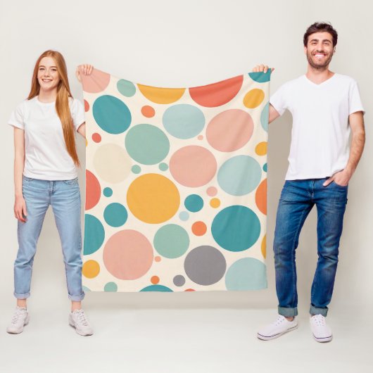 Farbenfrohe Polka Dots Fleecedecke (Beispiel)