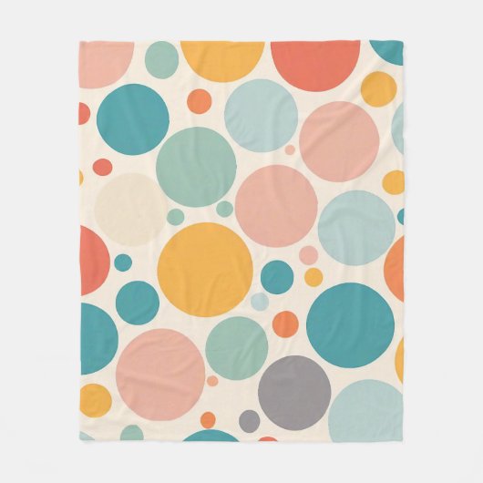 Farbenfrohe Polka Dots Fleecedecke (Vorderseite)