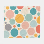 Farbenfrohe Polka Dots Fleecedecke (Vorderseite (Horizontal))