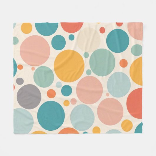 Farbenfrohe Polka Dots Fleecedecke (Vorderseite (Horizontal))