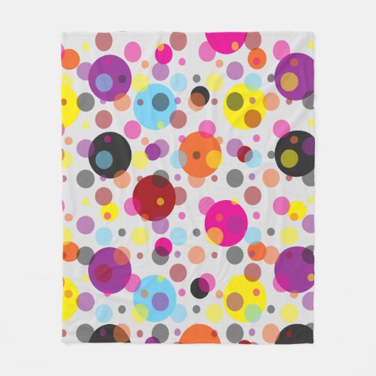Farbenfrohe Polka Dots Fleecedecke (Vorderseite)
