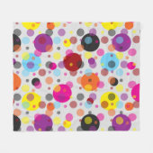 Farbenfrohe Polka Dots Fleecedecke (Vorderseite (Horizontal))