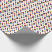 Farbenfrohe Polka Dots Geschenkpapier (Ecke)
