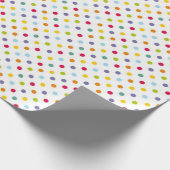 Farbenfrohe Polka Dots Geschenkpapier (Ecke)