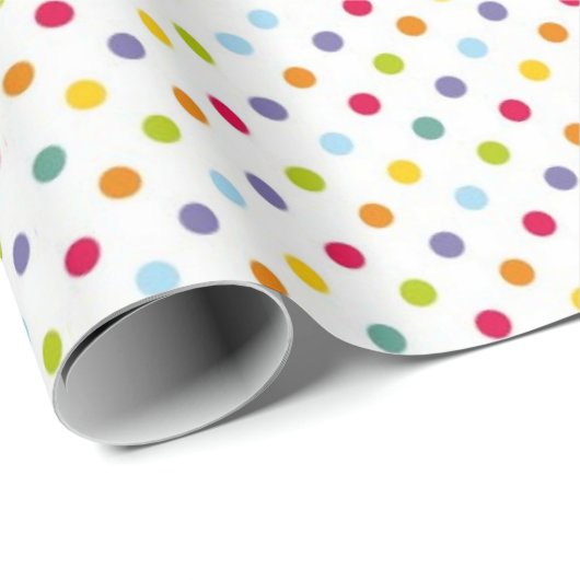 Farbenfrohe Polka Dots Geschenkpapier (Rolleneckpunkt)