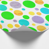 Farbenfrohe Polka Dots Geschenkpapier (Ecke)