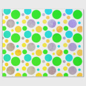 Farbenfrohe Polka Dots Geschenkpapier (Flach)