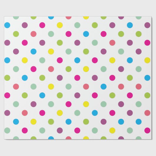 Farbenfrohe Polka Dots Geschenkpapier (Flach)
