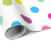 Farbenfrohe Polka Dots Geschenkpapier (Rolleneckpunkt)