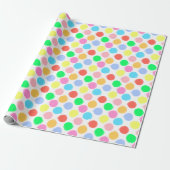 Farbenfrohe Polka Dots Geschenkpapier (Ungerollt)
