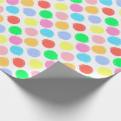 Farbenfrohe Polka Dots Geschenkpapier (Ecke)