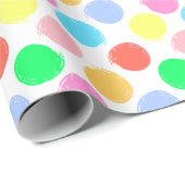 Farbenfrohe Polka Dots Geschenkpapier (Rolleneckpunkt)
