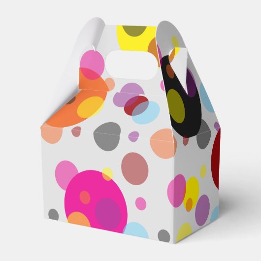 Farbenfrohe Polka Dots Geschenkschachtel (Vorderseite)