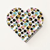 Farbenfrohe Polka Dots Gold Glitzer Individuelle N Notizblock (Rückseite)