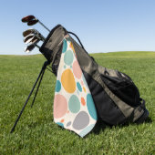 Farbenfrohe Polka Dots Golfhandtuch (Gras)