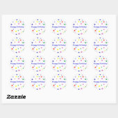 Farbenfrohe Polka Dots Happy Birthday Stickers (Blatt)