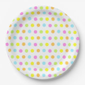 Farbenfrohe Polka Dots in Pastellfarben Pappteller (Vorderseite)