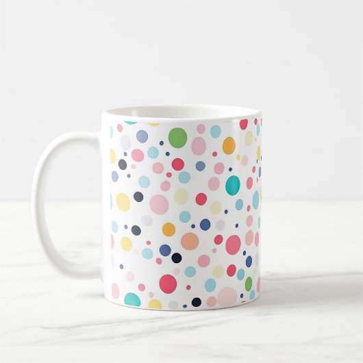Farbenfrohe Polka Dots Kaffee Tasse (Links)