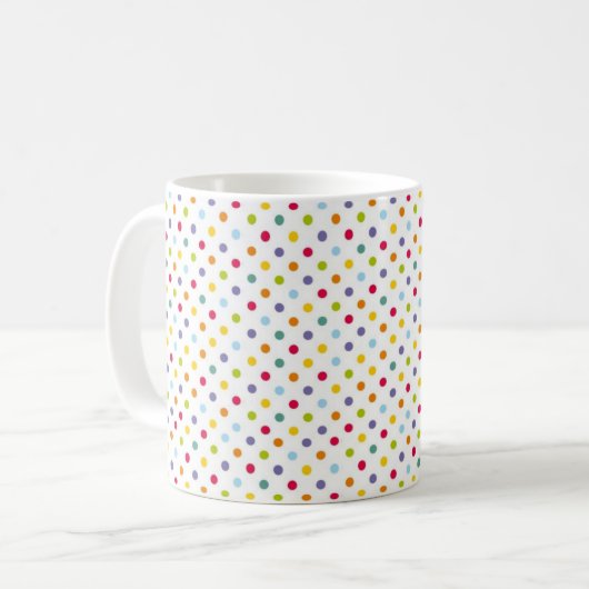 Farbenfrohe Polka Dots Kaffeetasse (Vorderseite Links)