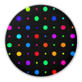 Farbenfrohe Polka Dots Keramikknauf (Vorderseite)