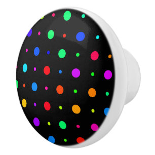 Farbenfrohe Polka Dots Keramikknauf