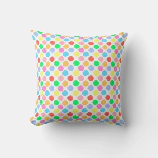 Farbenfrohe Polka Dots Kissen (Vorderseite)