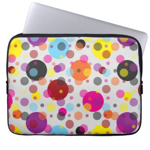 Farbenfrohe Polka Dots Laptopschutzhülle