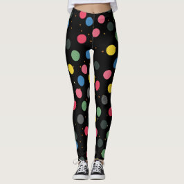 Farbenfrohe Polka Dots Leggings