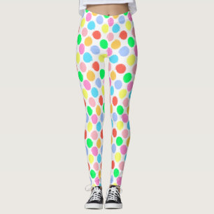 Farbenfrohe Polka Dots Leggings