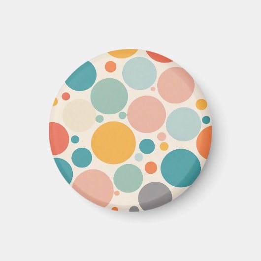 Farbenfrohe Polka Dots Magnet (Vorne)