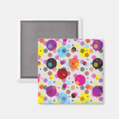 Farbenfrohe Polka Dots Magnet (Vorderseite/Rückseite)